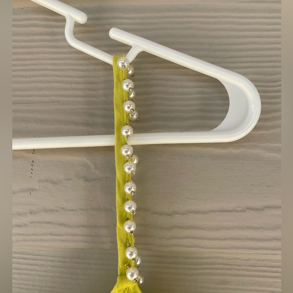 MARCNEWYORK XL neonyellow linen pearl spaghetti straps semi sweetheart neckline. - Picture 6 of 16